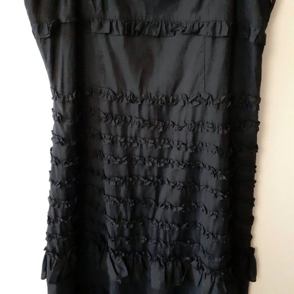 NWOT Woolworths black ruffle detailed sleeveless cotton midi dress, 14 - Picture 8 of 8